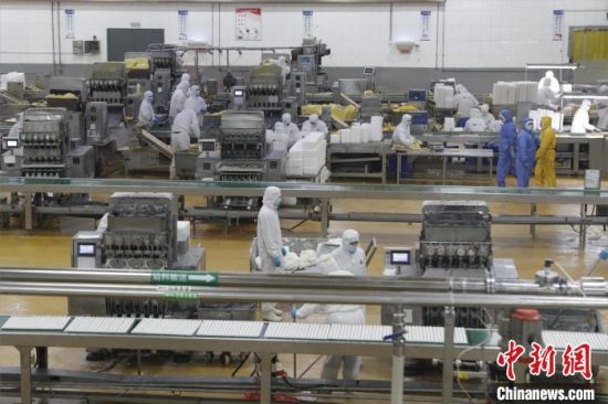 图为三全食品汤圆生产线。 惠济区委宣传部供图 图为三全食品汤圆生产线。 惠济区委宣传部供图